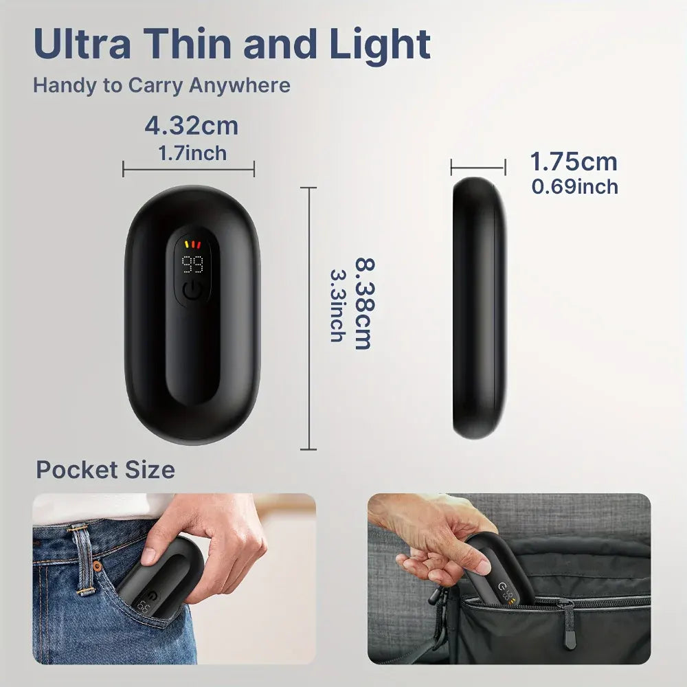 Rechargeable Pocket Hand Warmer with Magnetic Heater Set