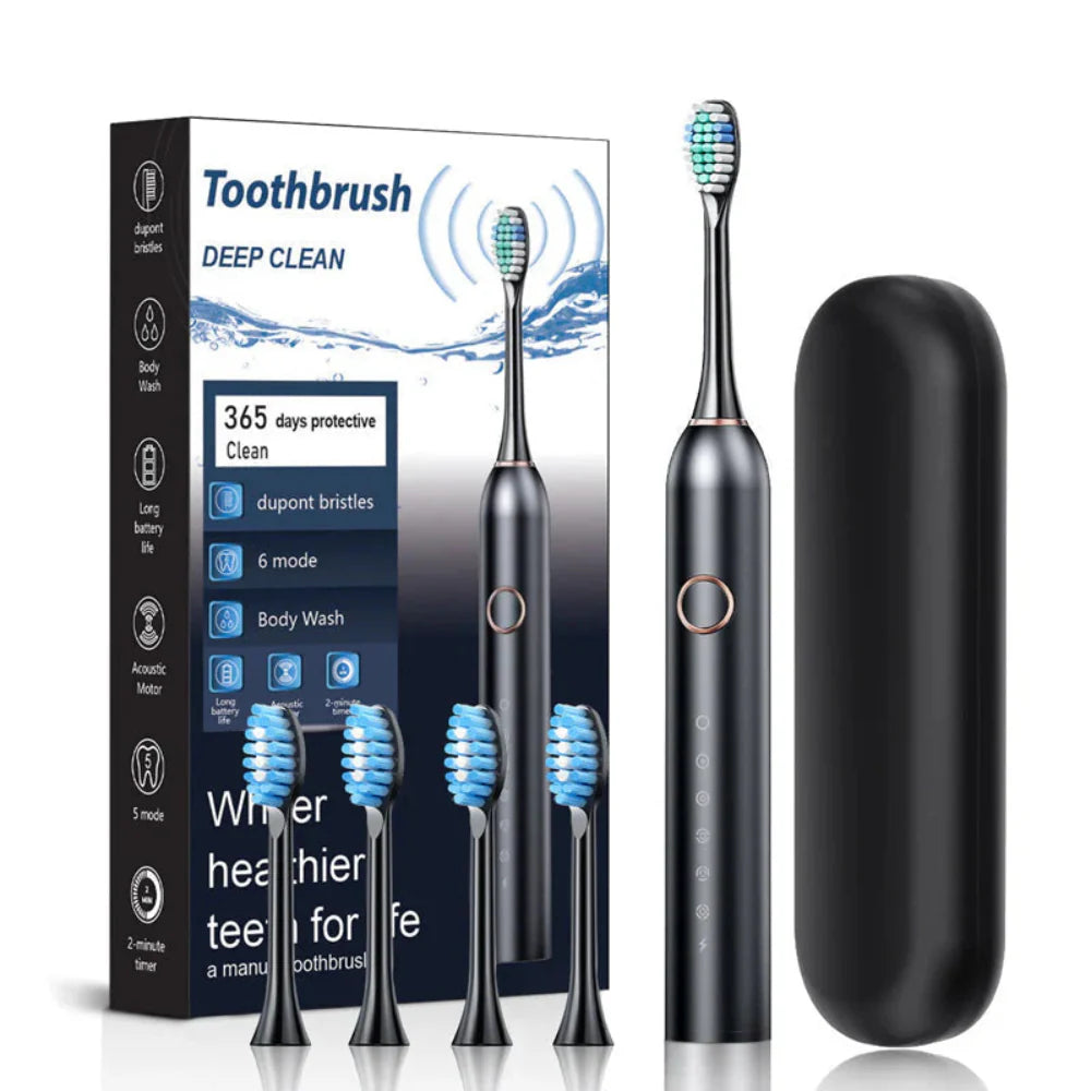Rechargeable Sonic Electric Toothbrush with Travel Case
