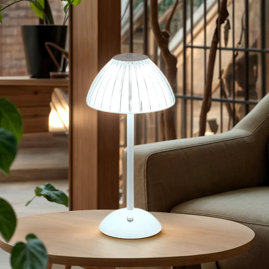 Rechargeable Table Lamp with Gold Finish and USB Charging Port