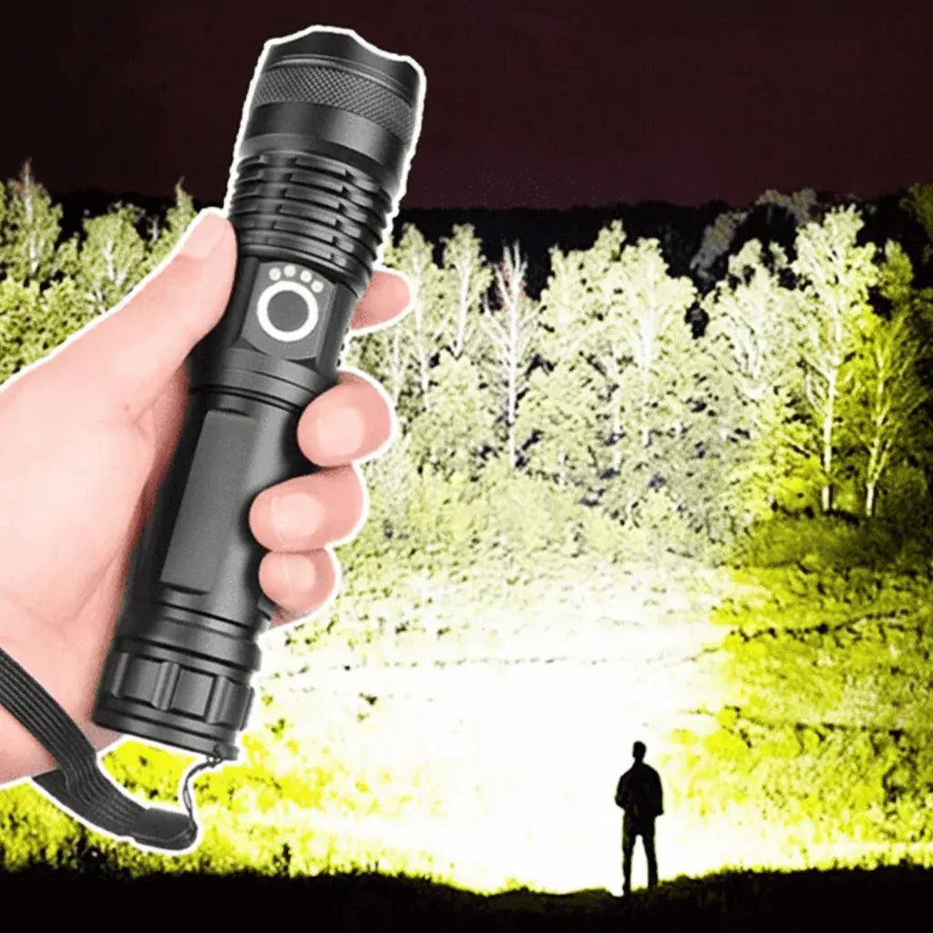 Rechargeable Tactical LED Flashlight - High Lumens Camping Torch
