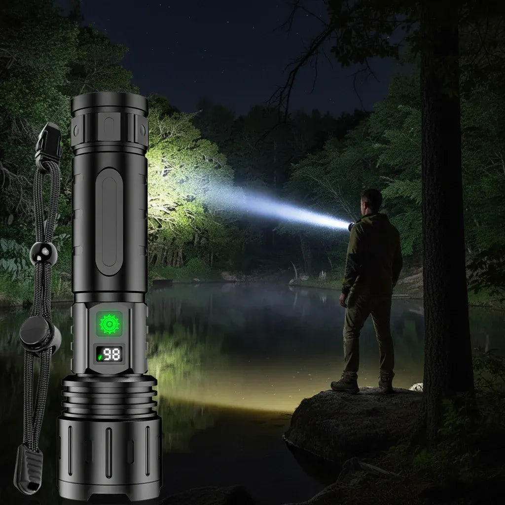 Rechargeable Tactical LED Torch – High Lumen Waterproof Flashlight