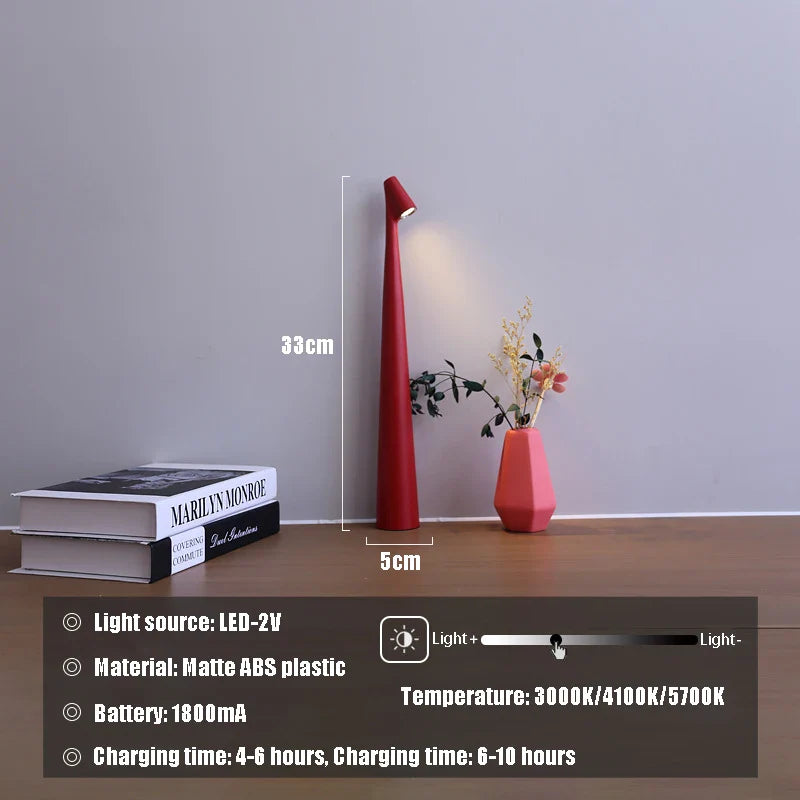 Rechargeable Touch-Dimmable LED Table Lamp with Adjustable Brightness