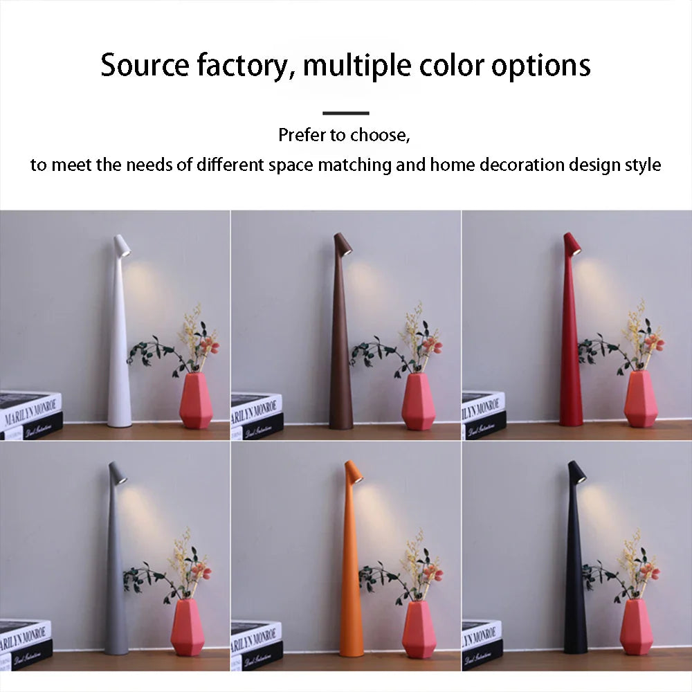 Rechargeable Touch-Dimmable LED Table Lamp with Adjustable Brightness