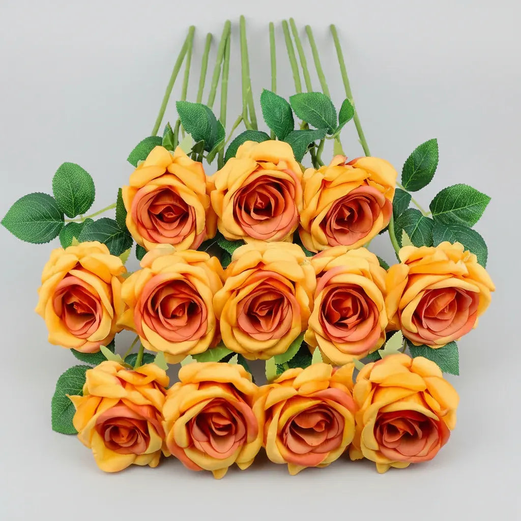 Red Rose Bouquet Artificial Flowers for Mother's Day Decor