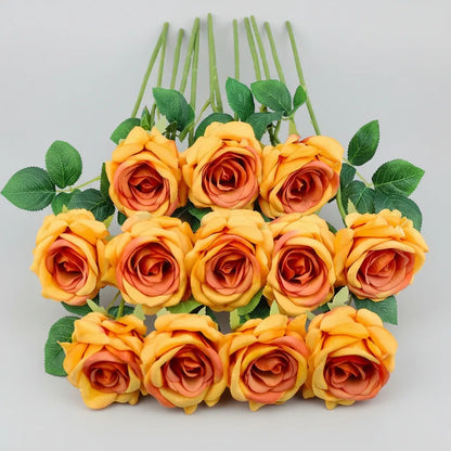 Red Rose Bouquet Artificial Flowers for Mother's Day Decor
