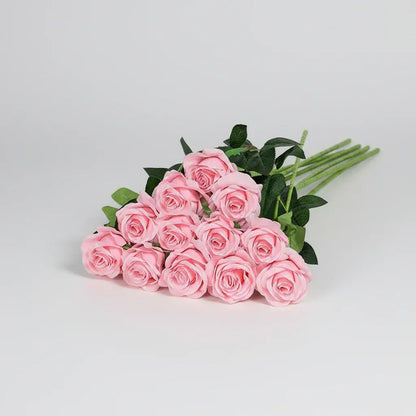 Red Rose Bouquet Artificial Flowers for Mother's Day Decor