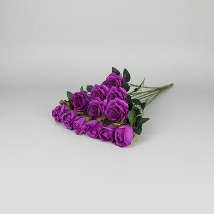 Red Rose Bouquet Artificial Flowers for Mother's Day Decor