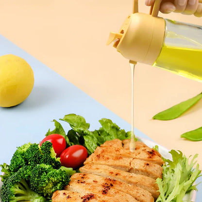 Refillable Glass Oil Dispenser Bottle with Spray Nozzle for Kitchen Cooking