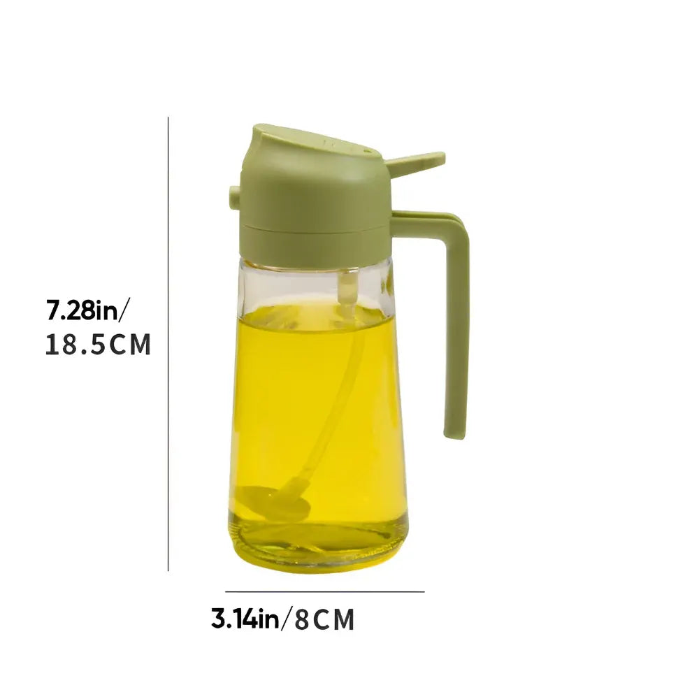 Refillable Glass Oil Dispenser Bottle with Spray Nozzle for Kitchen Cooking