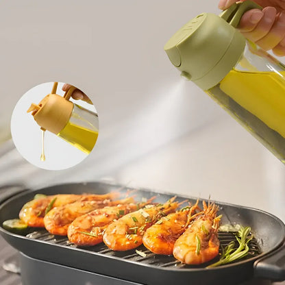 Refillable Glass Oil Dispenser Bottle with Spray Nozzle for Kitchen Cooking