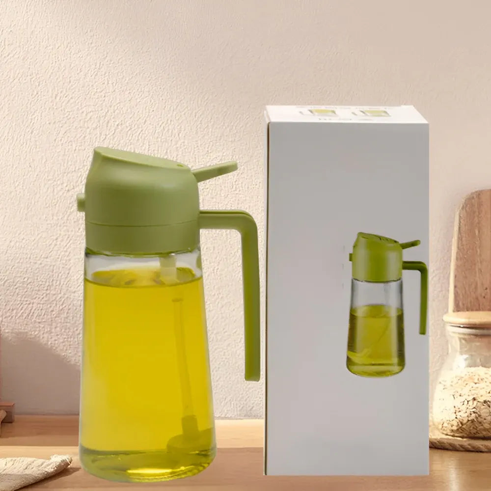 Refillable Glass Oil Dispenser Bottle with Spray Nozzle for Kitchen Cooking