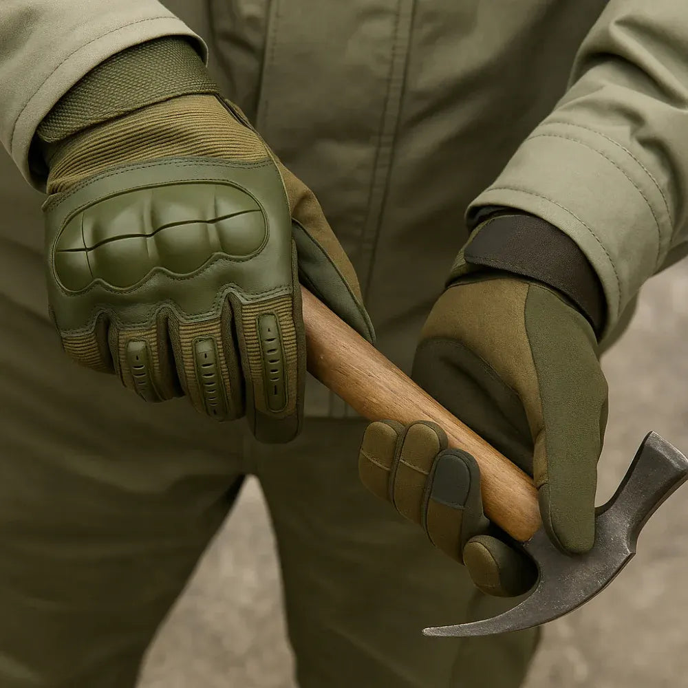Reinforced Knuckle Tactical Work Gloves - Durable Outdoor Grip Set
