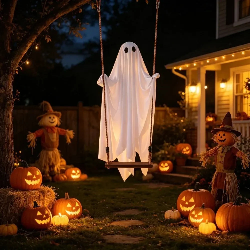 Remote Controlled Flying Ghost Swing Halloween Decor