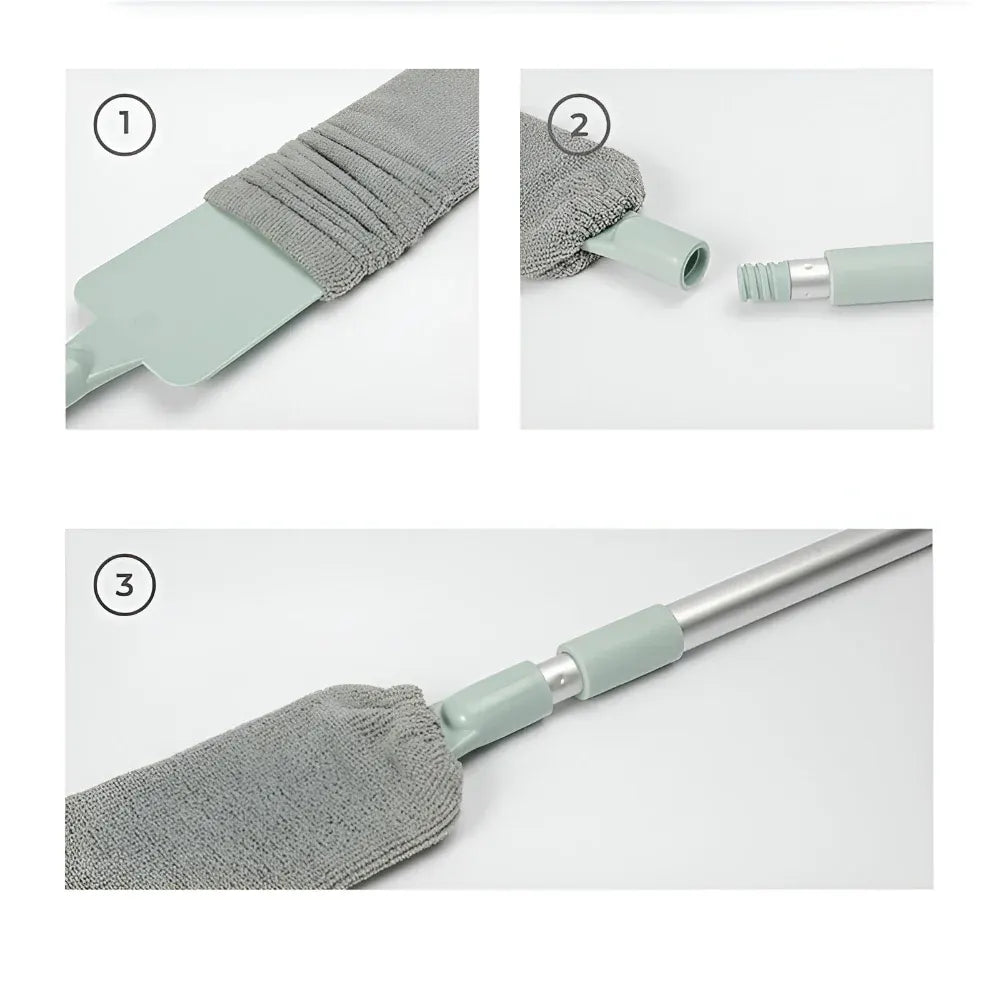 Retractable Flat Microfiber Brush Mop for Gap and Crevice Cleaning