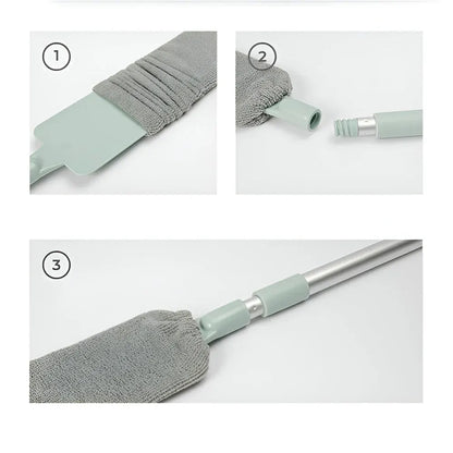 Retractable Flat Microfiber Brush Mop for Gap and Crevice Cleaning