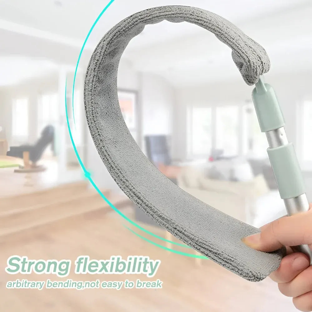 Retractable Flat Microfiber Brush Mop for Gap and Crevice Cleaning