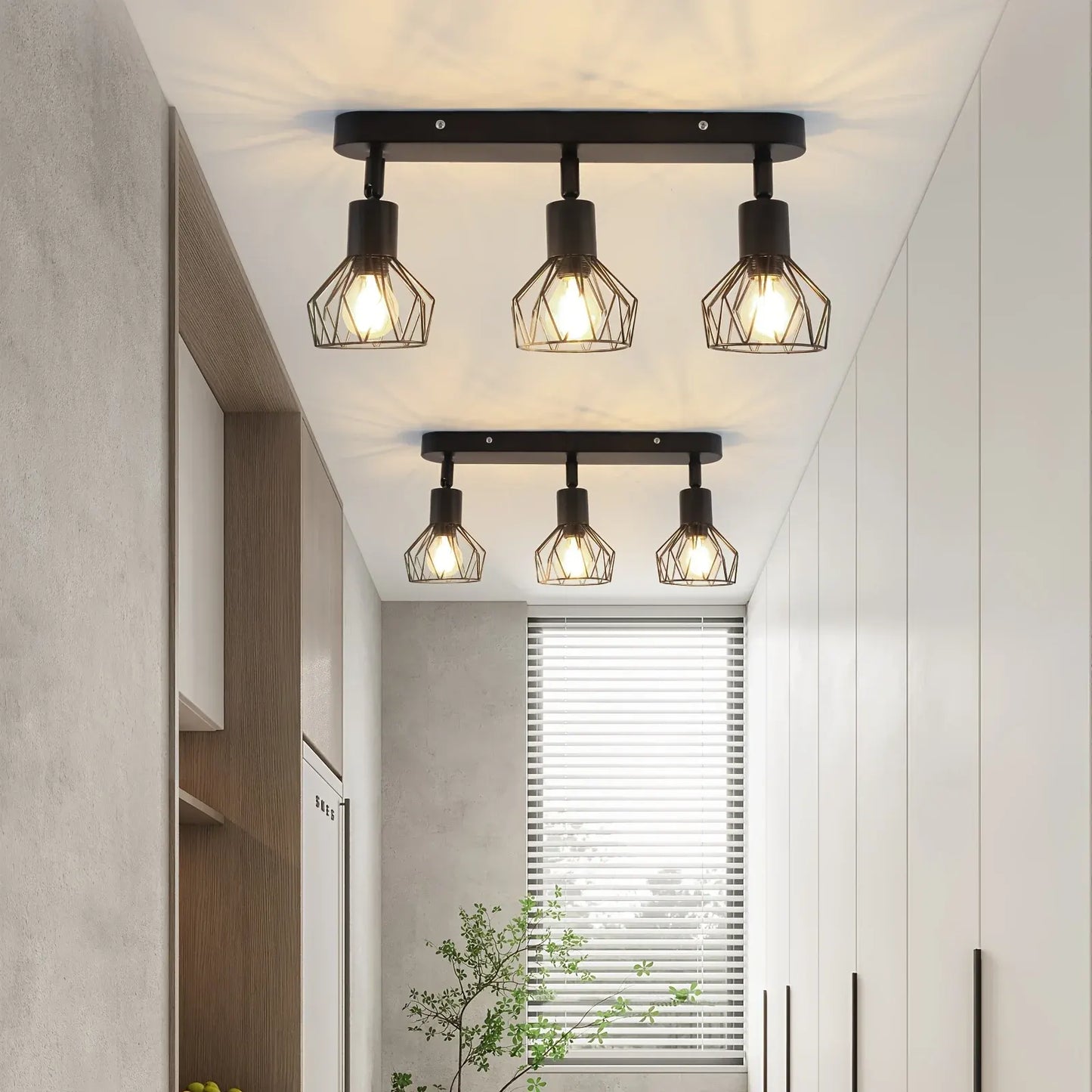 Retro 3-Light Ceiling Track Spotlight – Industrial Black Metal Fixture