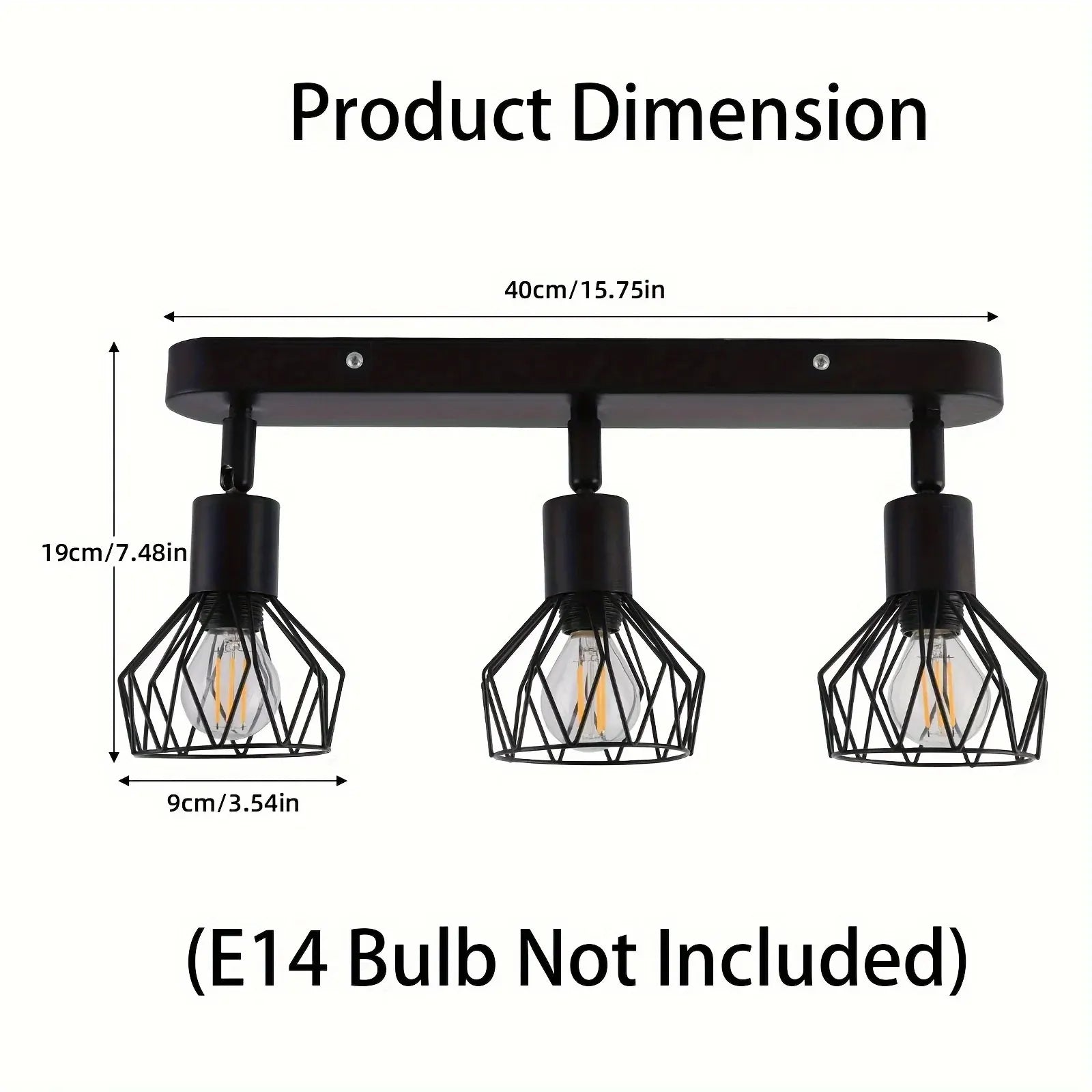 Retro 3-Light Ceiling Track Spotlight – Industrial Black Metal Fixture