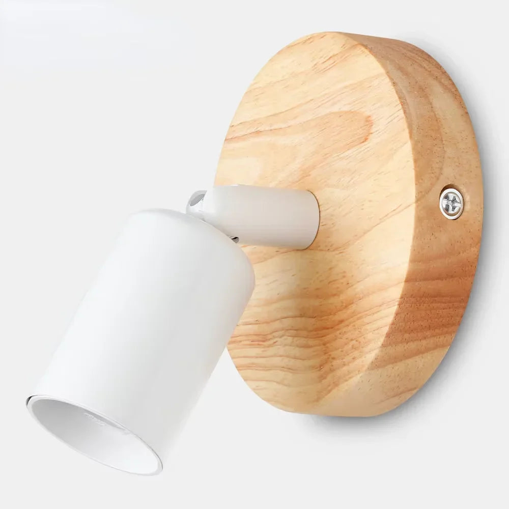 Retro Adjustable Wall Sconce with Wood and Metal Design