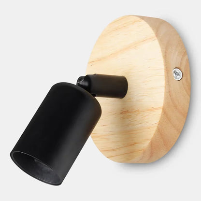 Retro Adjustable Wall Sconce with Wood and Metal Design