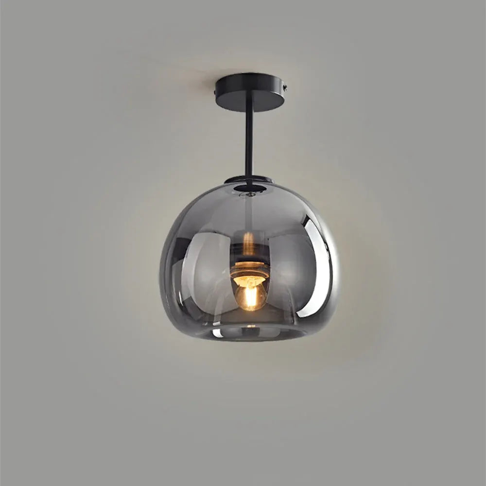 Retro Amber Bubble Glass Pendant Ceiling Light