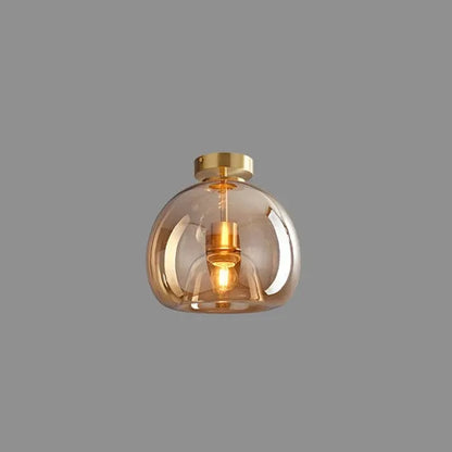 Retro Amber Bubble Glass Pendant Ceiling Light