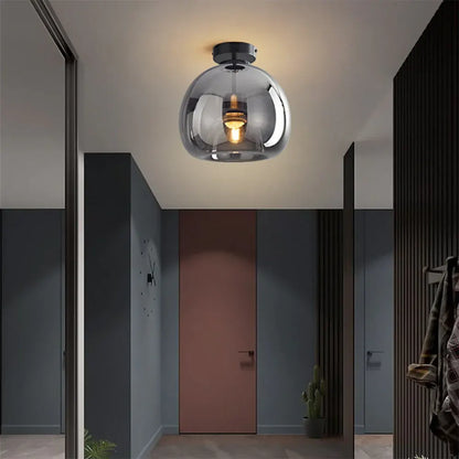 Retro Amber Bubble Glass Pendant Ceiling Light
