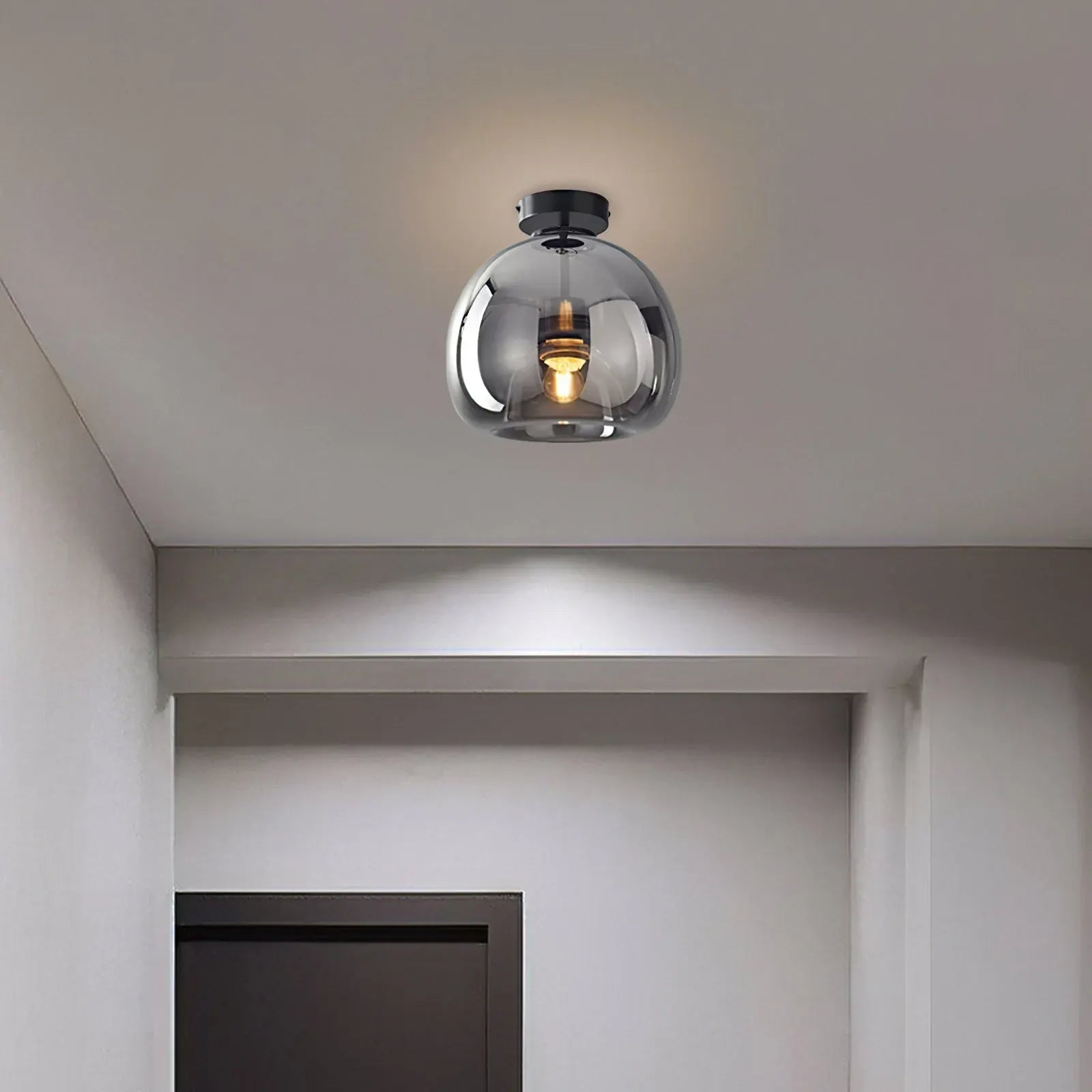 Retro Amber Bubble Glass Pendant Ceiling Light