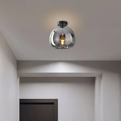 Retro Amber Bubble Glass Pendant Ceiling Light