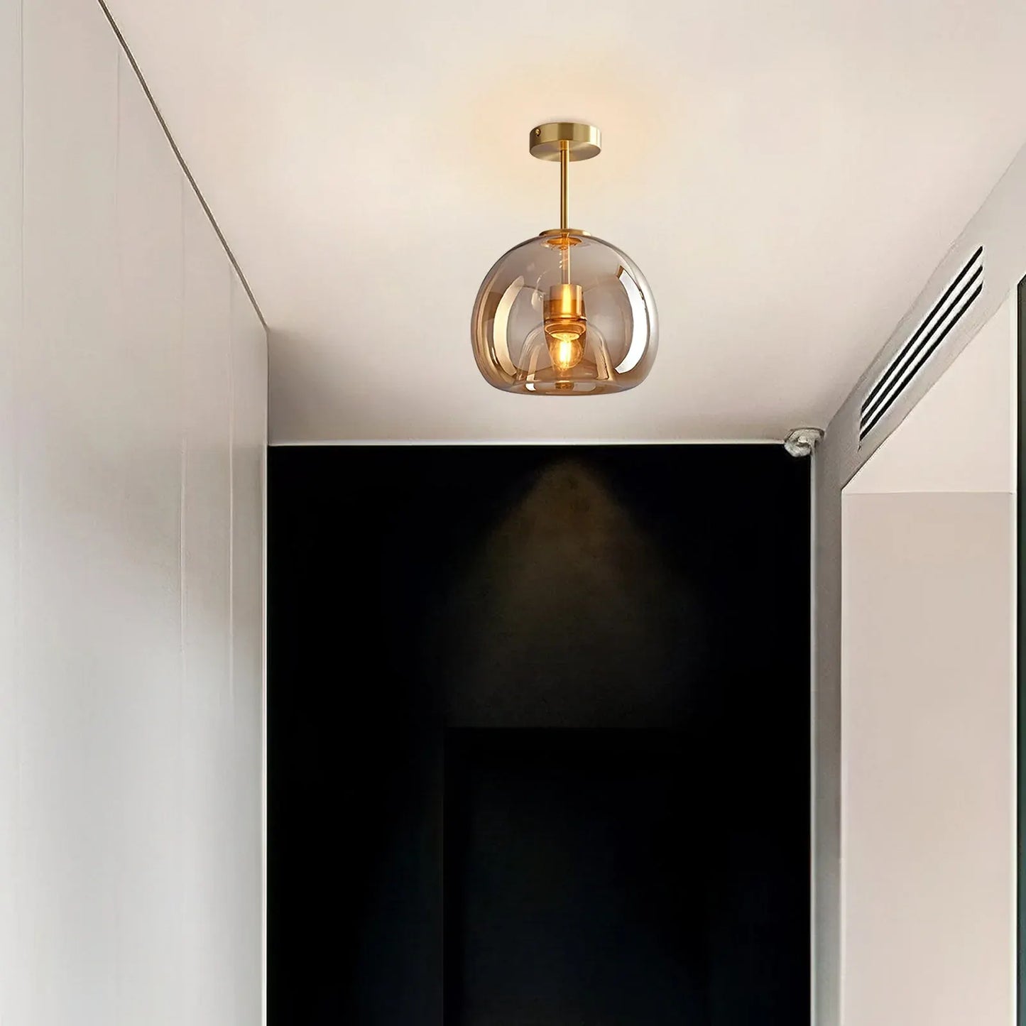 Retro Amber Bubble Glass Pendant Ceiling Light