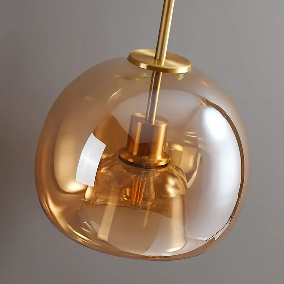 Retro Amber Bubble Glass Pendant Ceiling Light