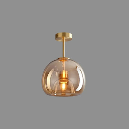 Retro Amber Bubble Glass Pendant Ceiling Light