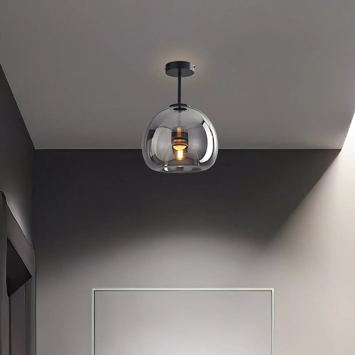 Retro Amber Bubble Glass Pendant Ceiling Light