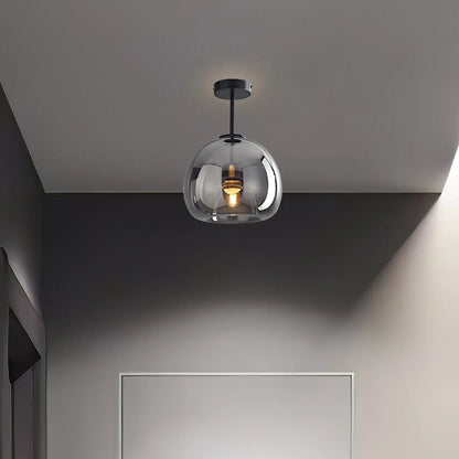 Retro Amber Bubble Glass Pendant Ceiling Light