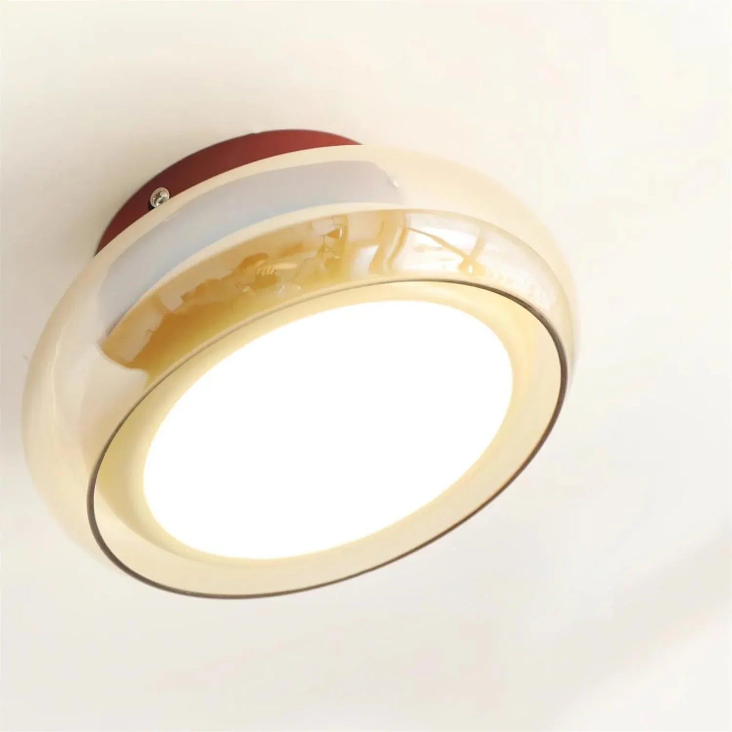 Retro Glass LED Flush Mount Ceiling Fixture for Indoor Lighting