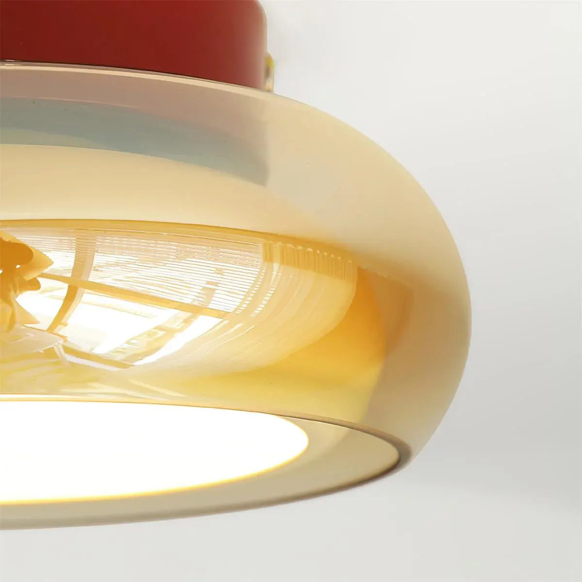 Retro Glass LED Flush Mount Ceiling Fixture for Indoor Lighting
