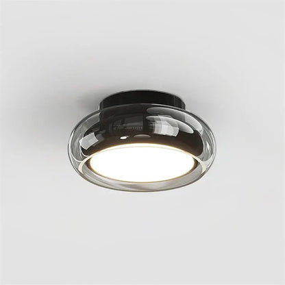 Retro Glass LED Flush Mount Ceiling Fixture for Indoor Lighting