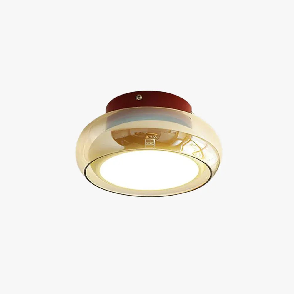 Retro Glass LED Flush Mount Ceiling Fixture for Indoor Lighting