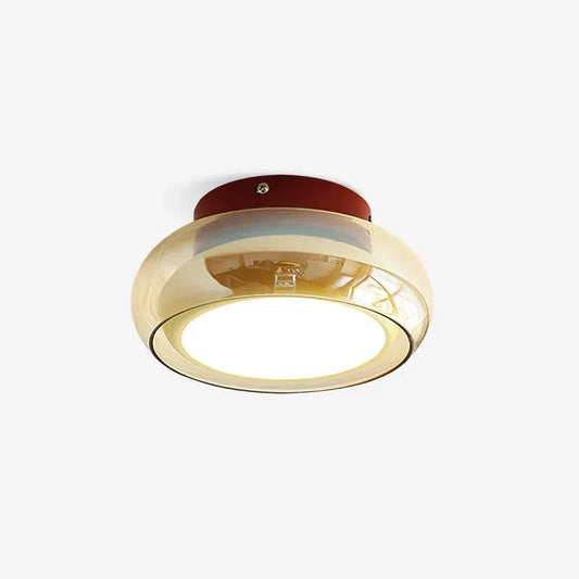 Retro Glass LED Flush Mount Ceiling Fixture for Indoor Lighting