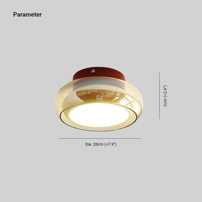 Retro Glass LED Flush Mount Ceiling Fixture for Indoor Lighting