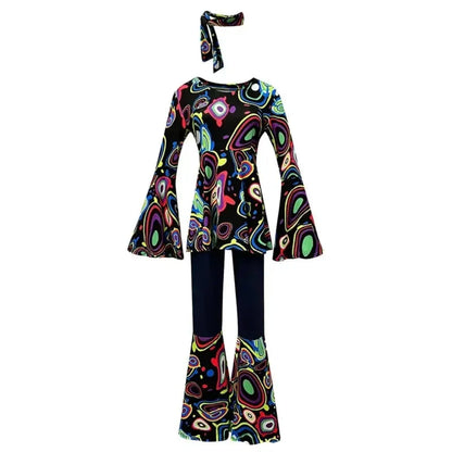 Retro Hippie Bell Bottom Adult Halloween Costume Set