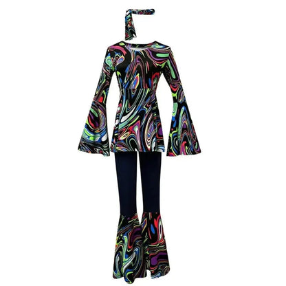 Retro Hippie Bell Bottom Adult Halloween Costume Set