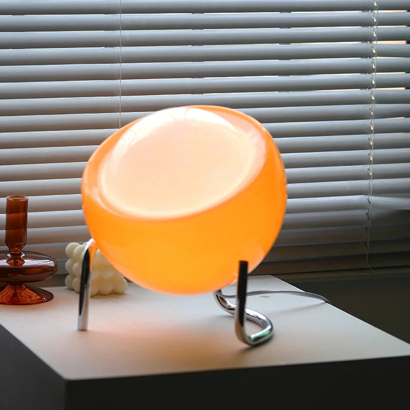 Retro Nordic Bauhaus Glass Table Lamp with Modern Design