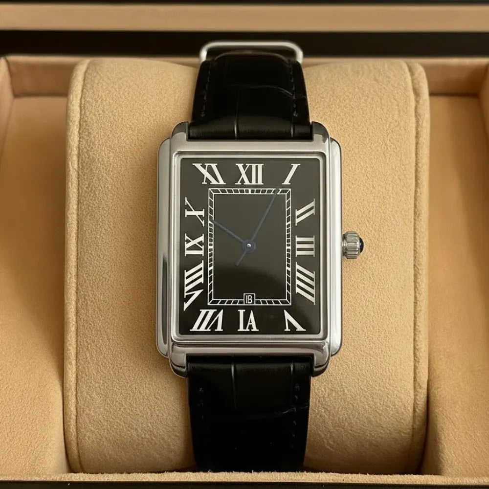 Retro Square-Faced Men's Analog Dress Watch Classic Design