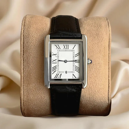 Retro Square-Faced Men's Analog Dress Watch Classic Design