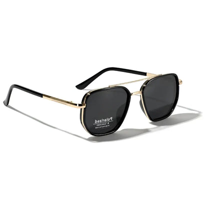 Retro Square Polarized Sunglasses with UV-Protective Lenses