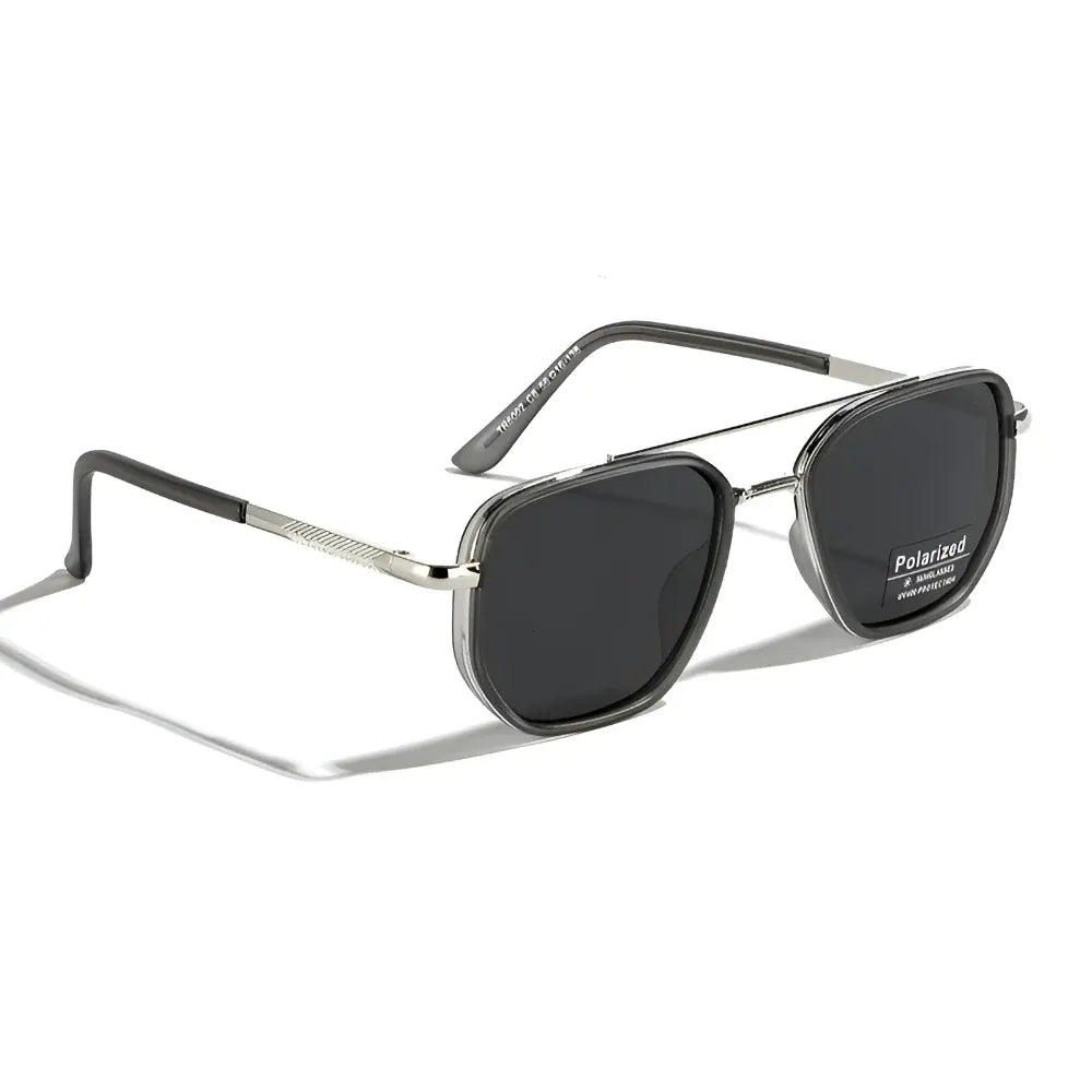 Retro Square Polarized Sunglasses with UV-Protective Lenses