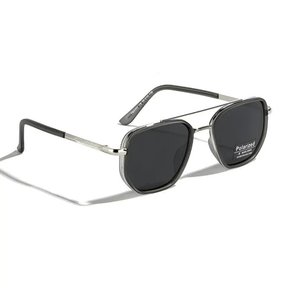 Retro Square Polarized Sunglasses with UV-Protective Lenses