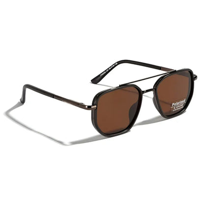 Retro Square Polarized Sunglasses with UV-Protective Lenses