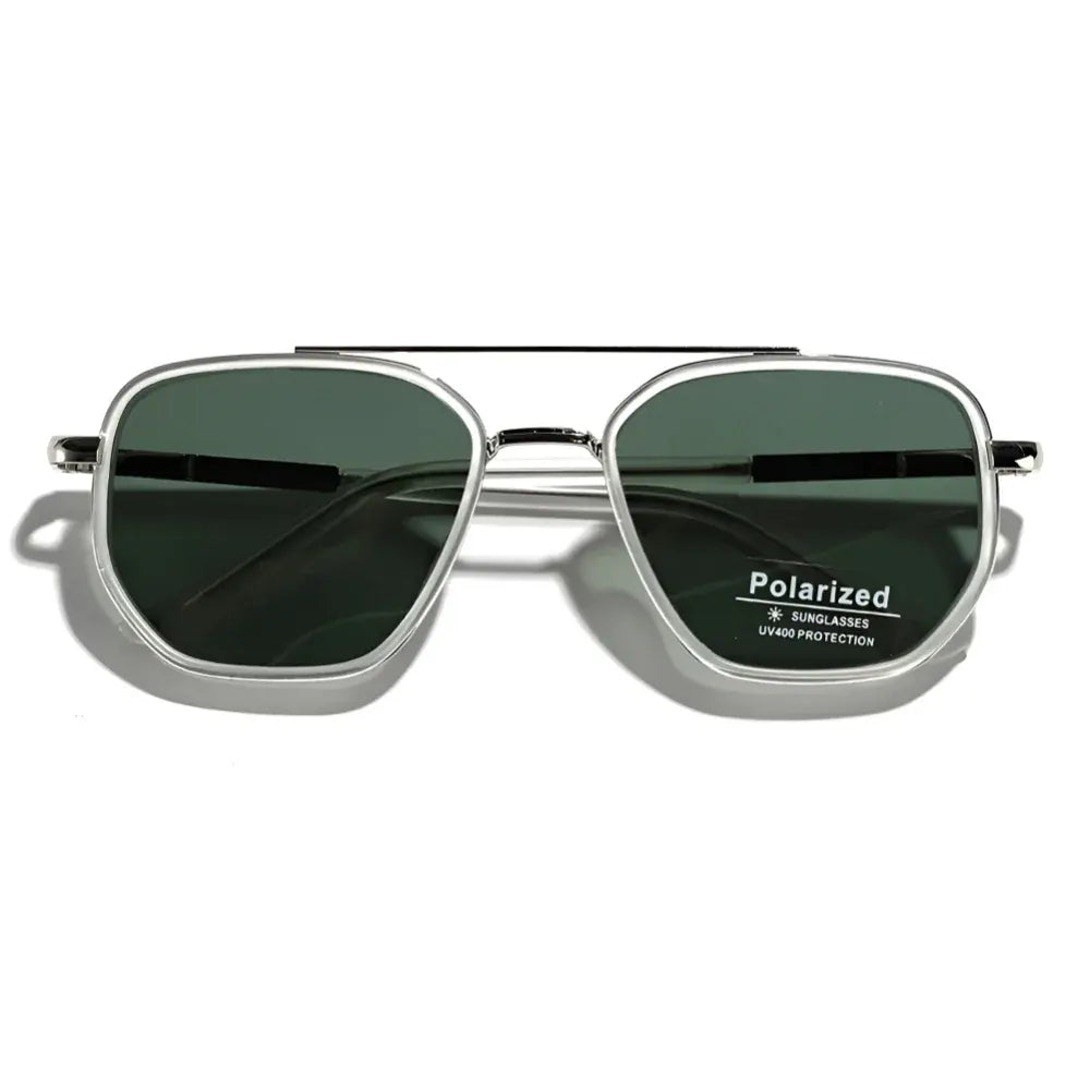 Retro Square Polarized Sunglasses with UV-Protective Lenses